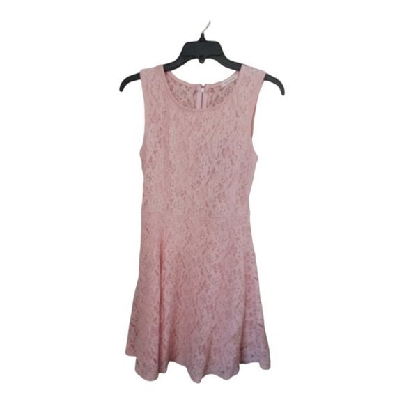 Tea n Rose Womens Pink Lace Sleeveless Fit and Flare Sheath Mini Dress Sz Small - Picture 9 of 9
